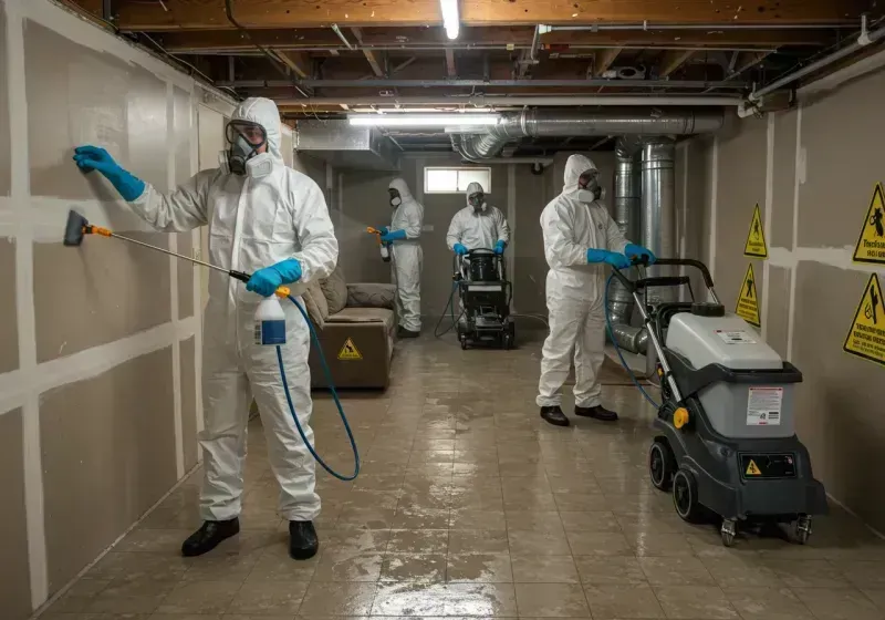 Basement Moisture Removal and Structural Drying process in Chester Center, CT